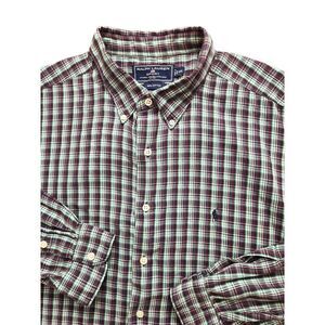 Vtg Ralph Lauren Polo Sport Men 2XL Pony Logo Flannel button up Plaid multicolor